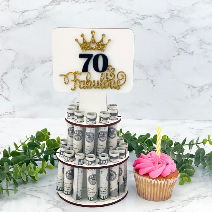 birthday money tree ideas 70th birthday gift woman, 70 and fabulous, personalized birthday money holder, birthday gift for mom, unique birthday gifts for her