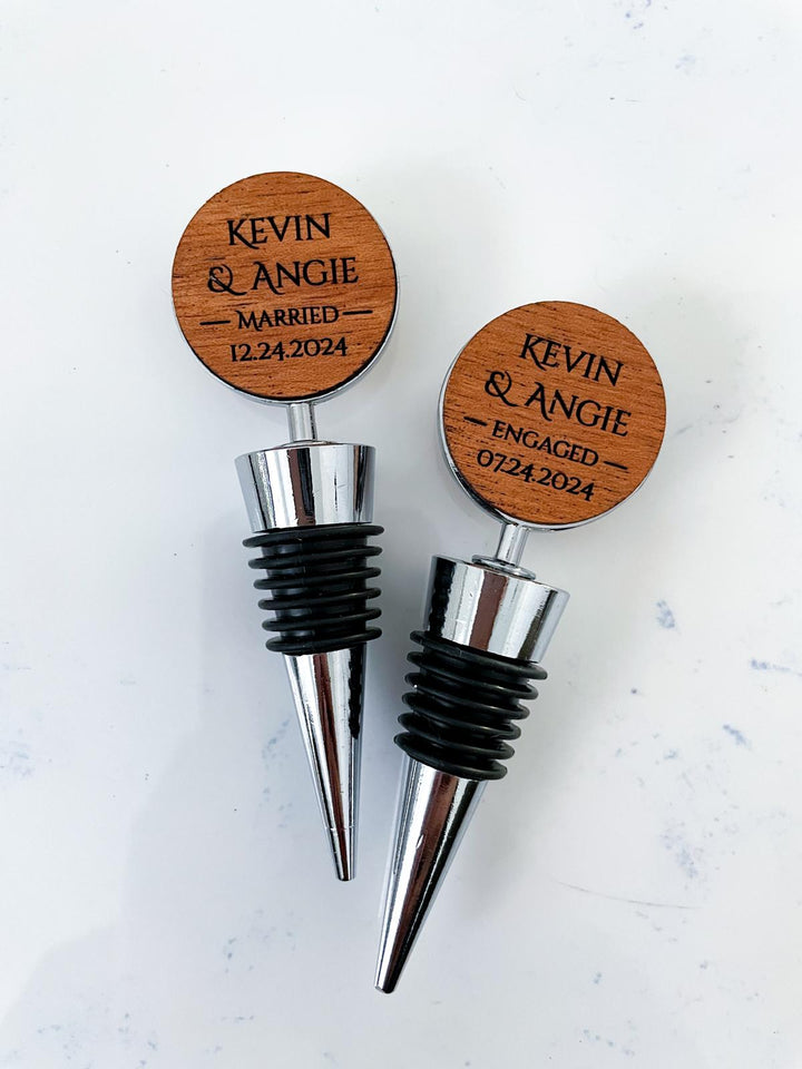personalized wine stopper wedding gift for couple, custom wine bottle stopper, engagement gift for bride to be, newlywed gift, wedding favor