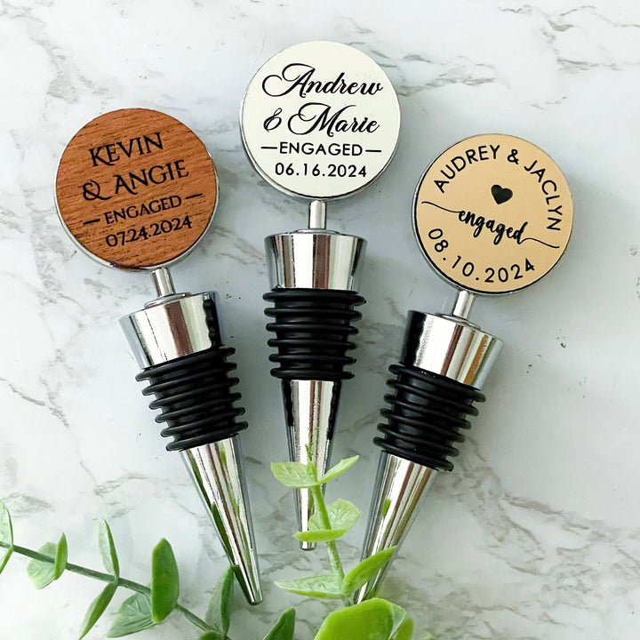 personalized wine stopper wedding gift for couple, custom wine bottle stopper, engagement gift, newlywed gift, anniversary gifts for him