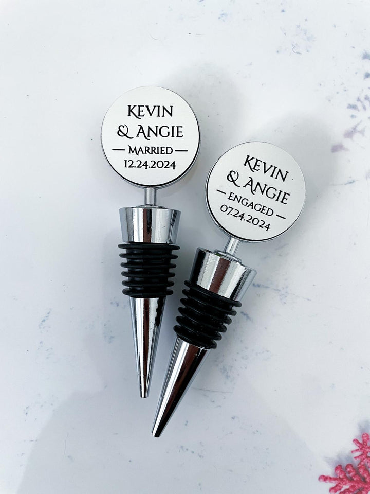personalized wine stopper wedding gift for couple, custom wine bottle stopper, engagement gift for bride to be, newlywed gift, wedding favor