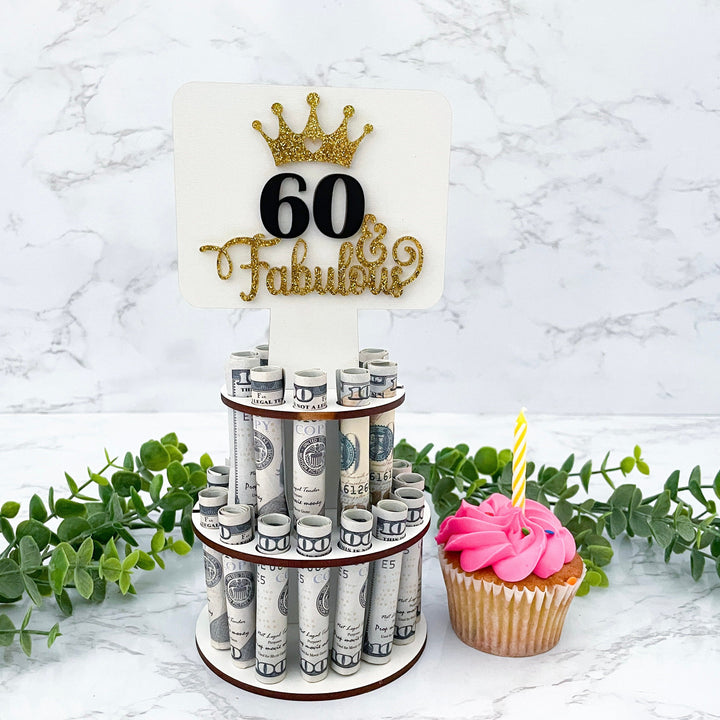 60th birthday gifts for women, 60 and fabulous, personalized birthday money holder, birthday gift for mom, unique birthday gifts for her