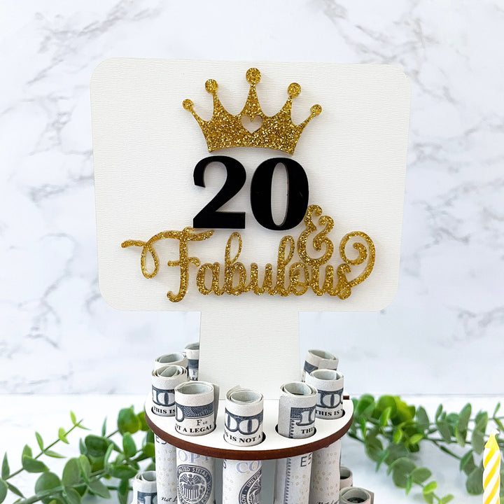 20th birthday gift for girl, personalized birthday money holder, unique birthday gifts for her, money birthday gift, money tree, money cake