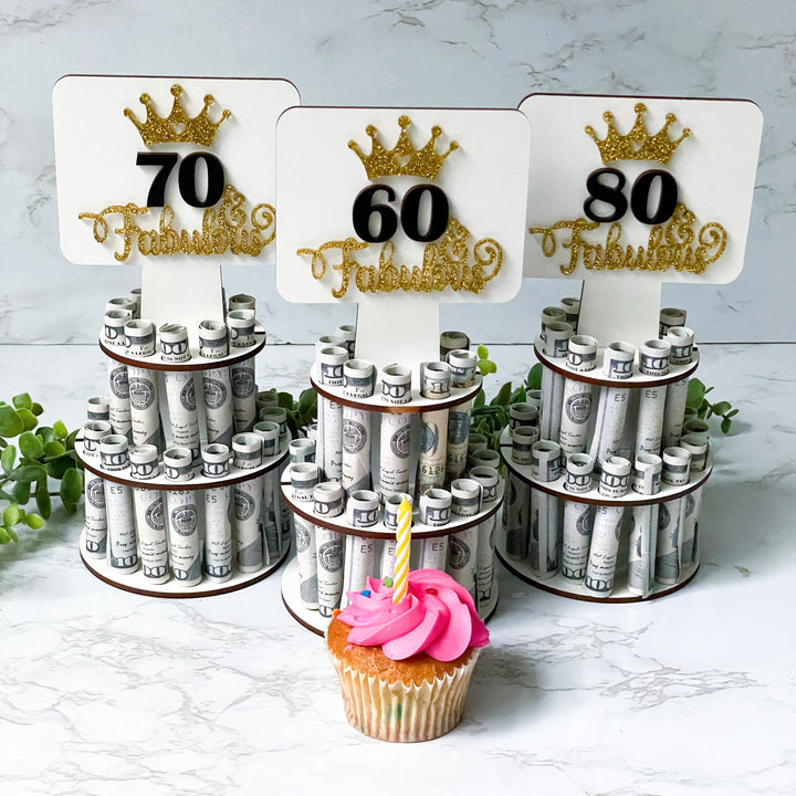 80th birthday money tree 90 and fabulous, birthday money holder, personalized 90th birthday gift for  her, unique birthday gifts for women, money cake, money tree