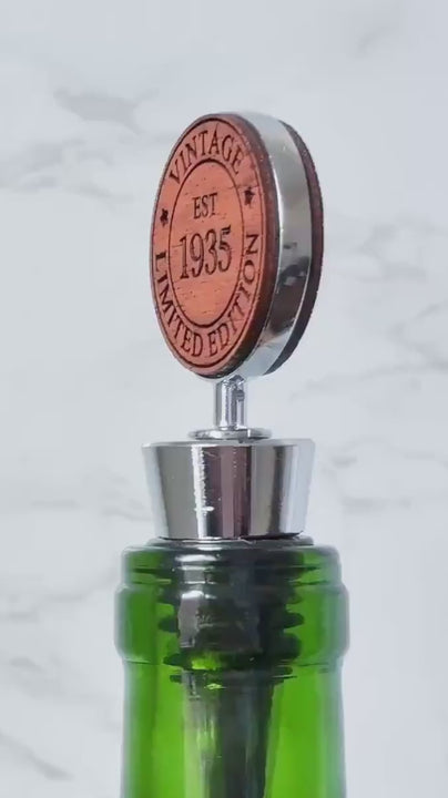 personalized 60th birthday gift for men, happy birthday gift for woman, custom wine stopper, wine gifts, aged to perfection, vintage 1965