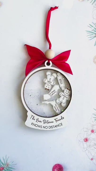 personalized long distance christmas ornament 2024, long distance friendship ornament, best selling christmas ornaments for long distance