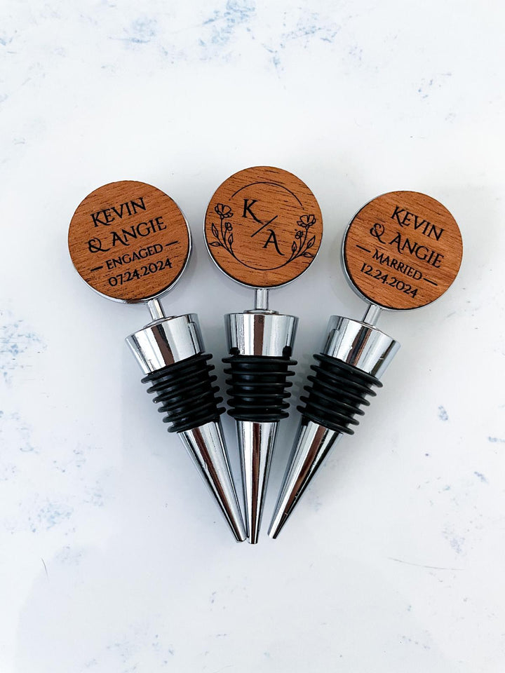 personalized wine stopper wedding gift for couple, custom wine bottle stopper, engagement gift for bride to be, newlywed gift, wedding favor