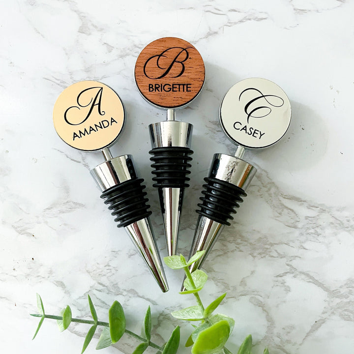 Wedding gift personalized wine stopper for couple custom bottle stopper engagement and anniversary present ideal wedding favor for newlywed wine lovers elegant engraved keepsake for bride groom and guests