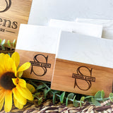 Custom Engraved Coasters for Wedding Gift, Housewarming Gift, Realtor Gift - Set of 4