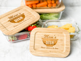 Glass Food Storage Containers with Bamboo Lids for Housewarming, Wedding Gift - Mom's Dish Design