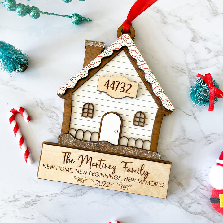 Celebrate the purchase of your new home this holiday season with a new home Christmas ornament.  Our new home ornament is made with a mix of wood, mdf and acrylic and is 3 layers.   Our commemorative 2022 new home Christmas ornament makes a memorable housewarming gift or real estate closing gift.