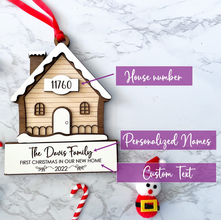 Celebrate the purchase of your new home this holiday season with a new home Christmas ornament.  Our new home ornament is made with a mix of wood, mdf and acrylic and is 3 layers.   Our commemorative 2022 new home Christmas ornament makes a memorable housewarming gift or real estate closing gift.