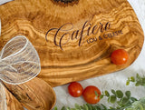 Personalized Olive Wood Cutting Board & Serving Spoon Set