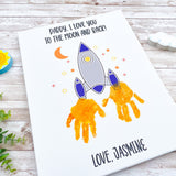 Personalized Child or Baby Handprint for Father's Day - Love You to Moon and Back