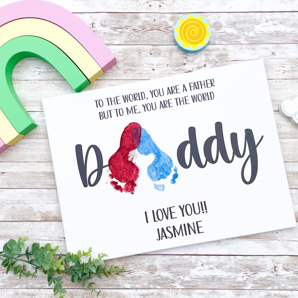 Personalized Child or Baby Handprint for Father's Day - You Are the World