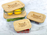 Glass Food Storage Containers with Bamboo Lids for Housewarming, Wedding Gift - Susan's Kitchen Design