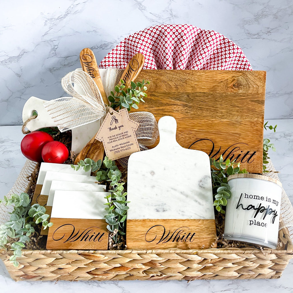 Large Personalized Gift Basket for Wedding Gift, Anniversary Gift, Housewarming Gift, Realtor Gift