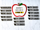 Personalized Interchangeable First Day of School Name Sign - Apple Design