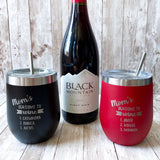 Personalized Mother's Day Wine Tumbler, Mom's Reasons To Wine Tumbler, Funny Wine Tumbler