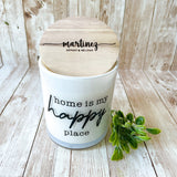 Personalized Scented Candle 'Home is My Happy Place'  - Midnight Citrus Scent