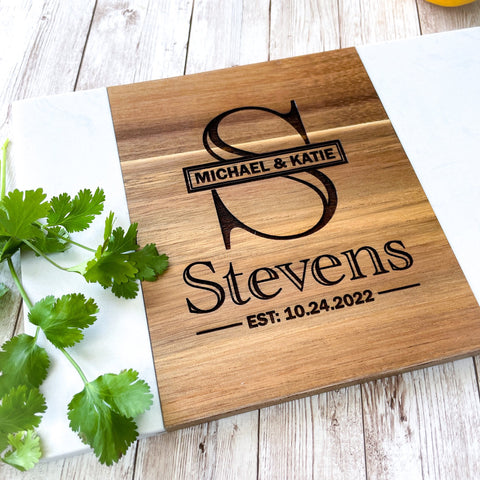 Personalized Olive Wood Cutting Board Basket Set – Jazzy Jade Designs