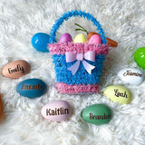 Wooden Easter Eggs Personalized, Easter Basket Stuffers for Kids, Personalized Easter Eggs for Boys,  Easter Basket Fillers For Girls
