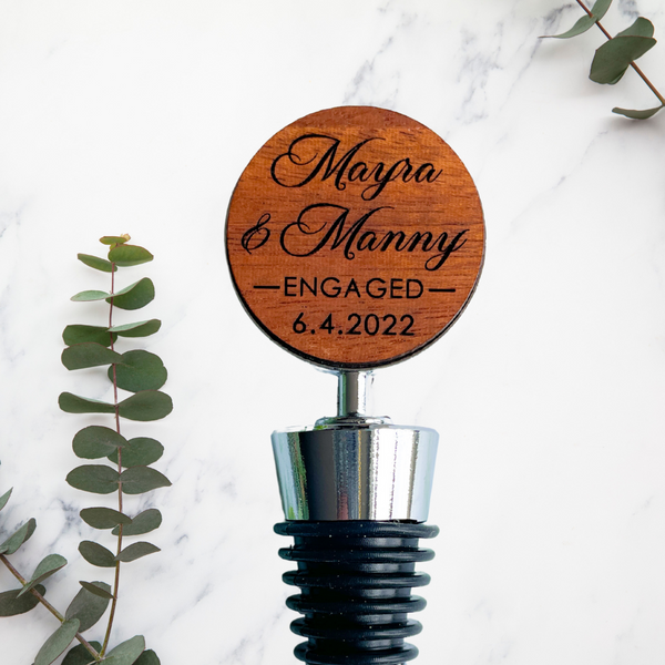 Personalized Wine Stoppers for Engagement or Wedding (Full Name)