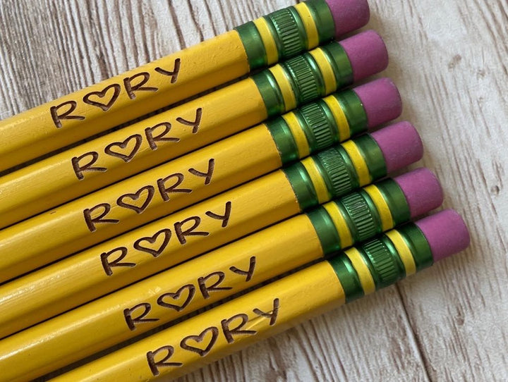 Personalized Mosaic Church Ticonderoga pencils engraved with custom names perfect back to school set for students teachers or church members great classroom supply Bible study gift or Sunday school favor elegant stationery for everyday writing needs